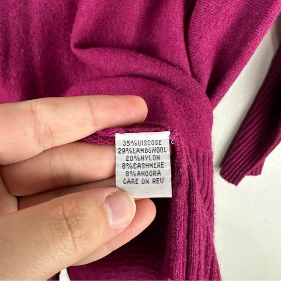 Bryn Walker Pink Purple Lambswool Cashmere Angora Blend Lagenlook Top Top Medium - Picture 5 of 6